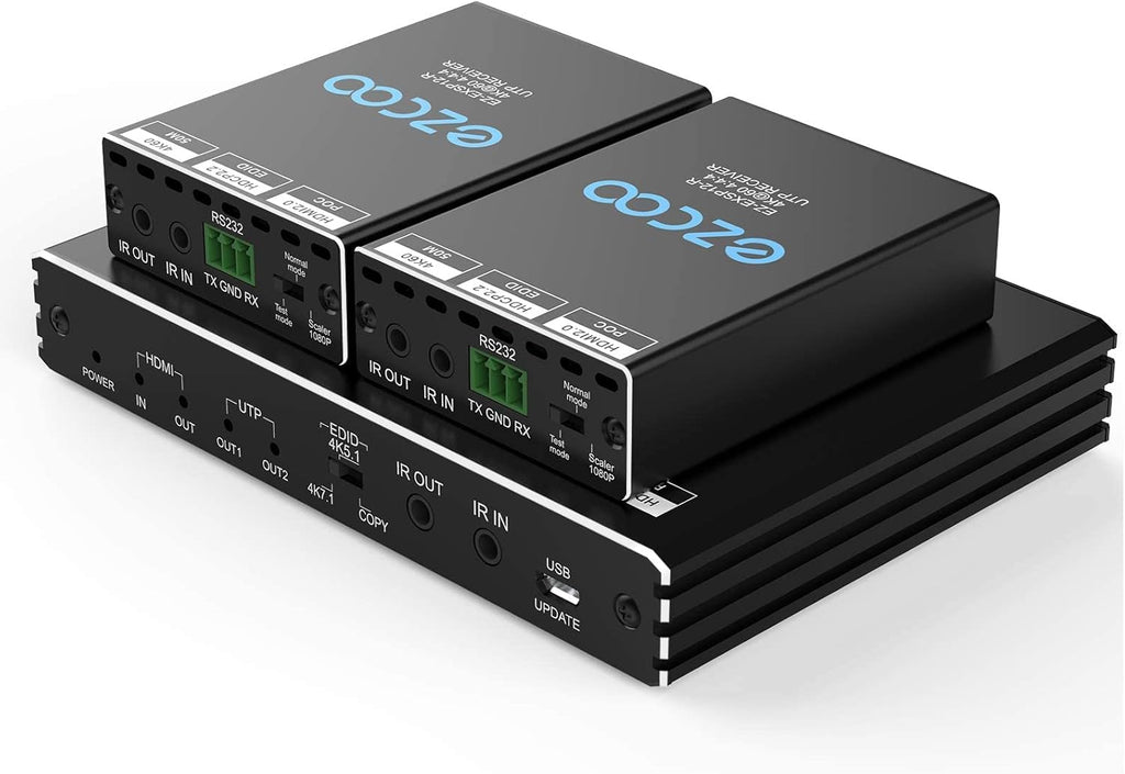 HDMI 2.0 Extender Splitter 4K 60Hz HDR 165ft with 2 Loopouts EDID IR PoE RS232 F6324