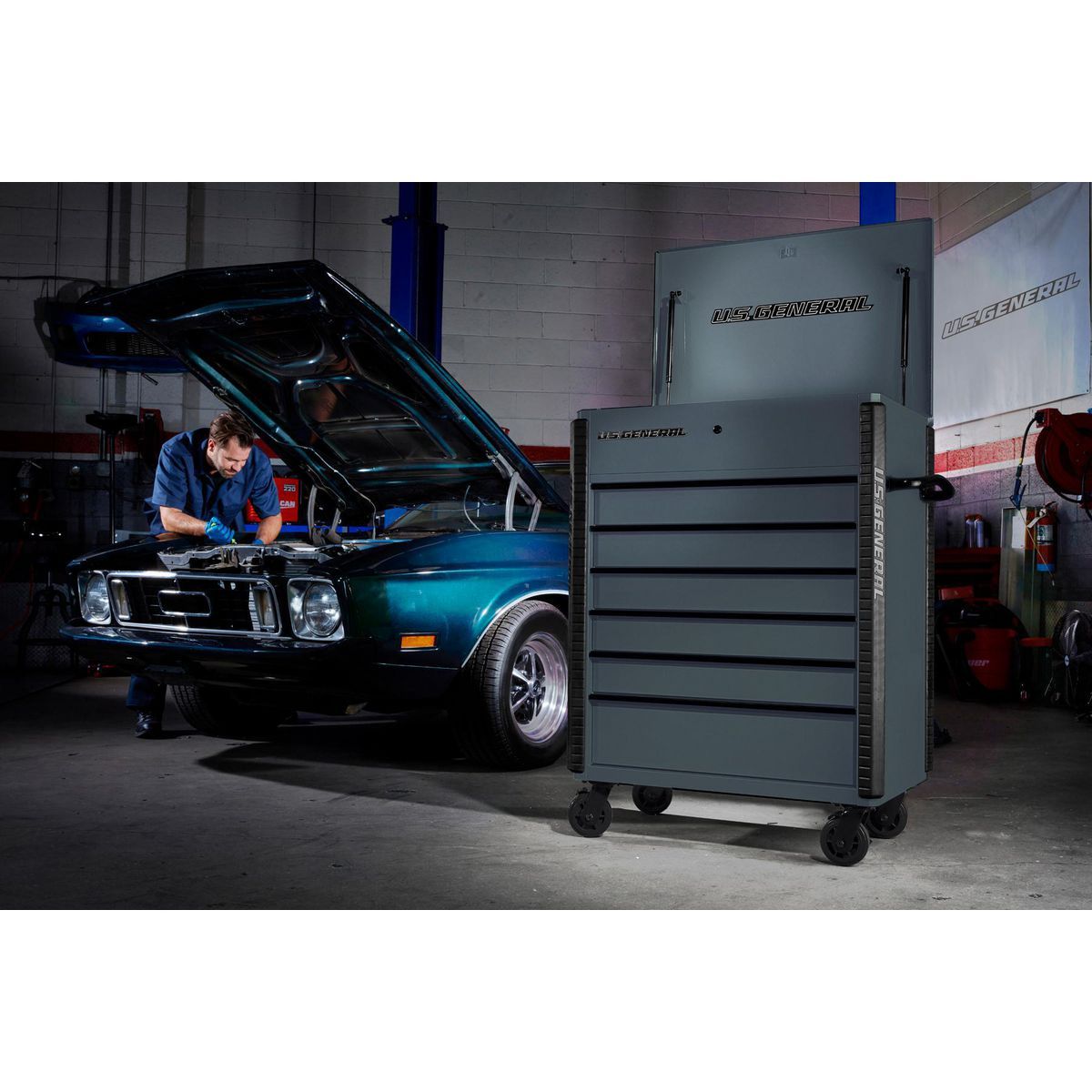 Slate Gray 6-Drawer Service Cart P270