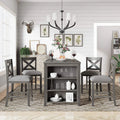 5 Piece Counter Height Wooden Dining Table Set with 4 Chairs N7054