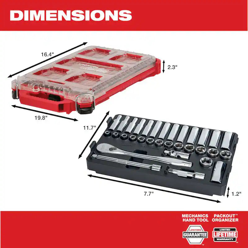 3/8 in. Drive Metric Ratchet and Socket Mechanics Tool Set 32-Piece T968