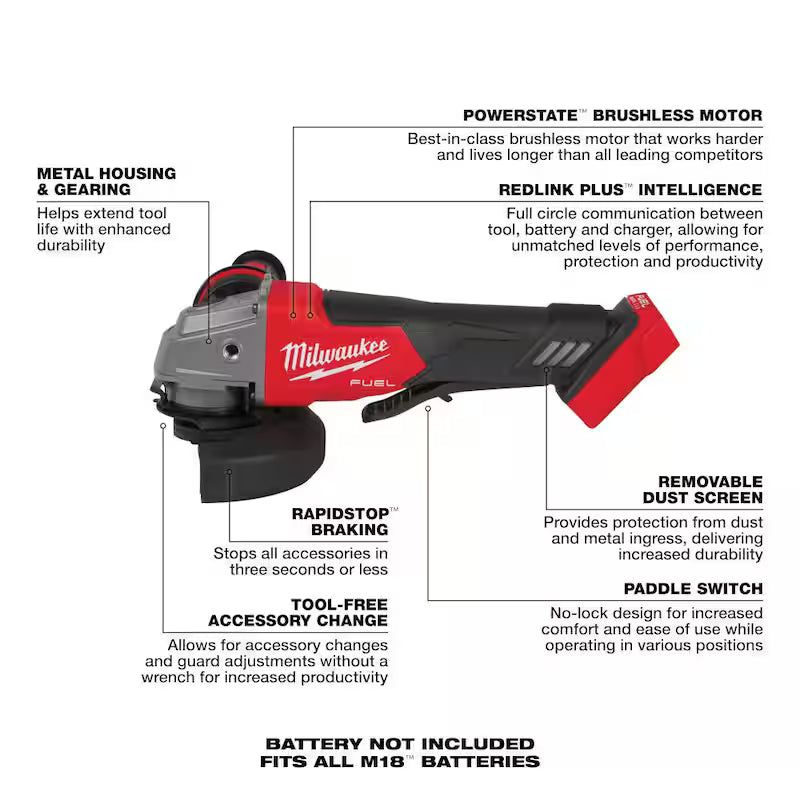 18V Lithium-Ion Brushless Cordless 4-1/2 in./5 in. Grinder with Deep Cut Bandsaw A79939