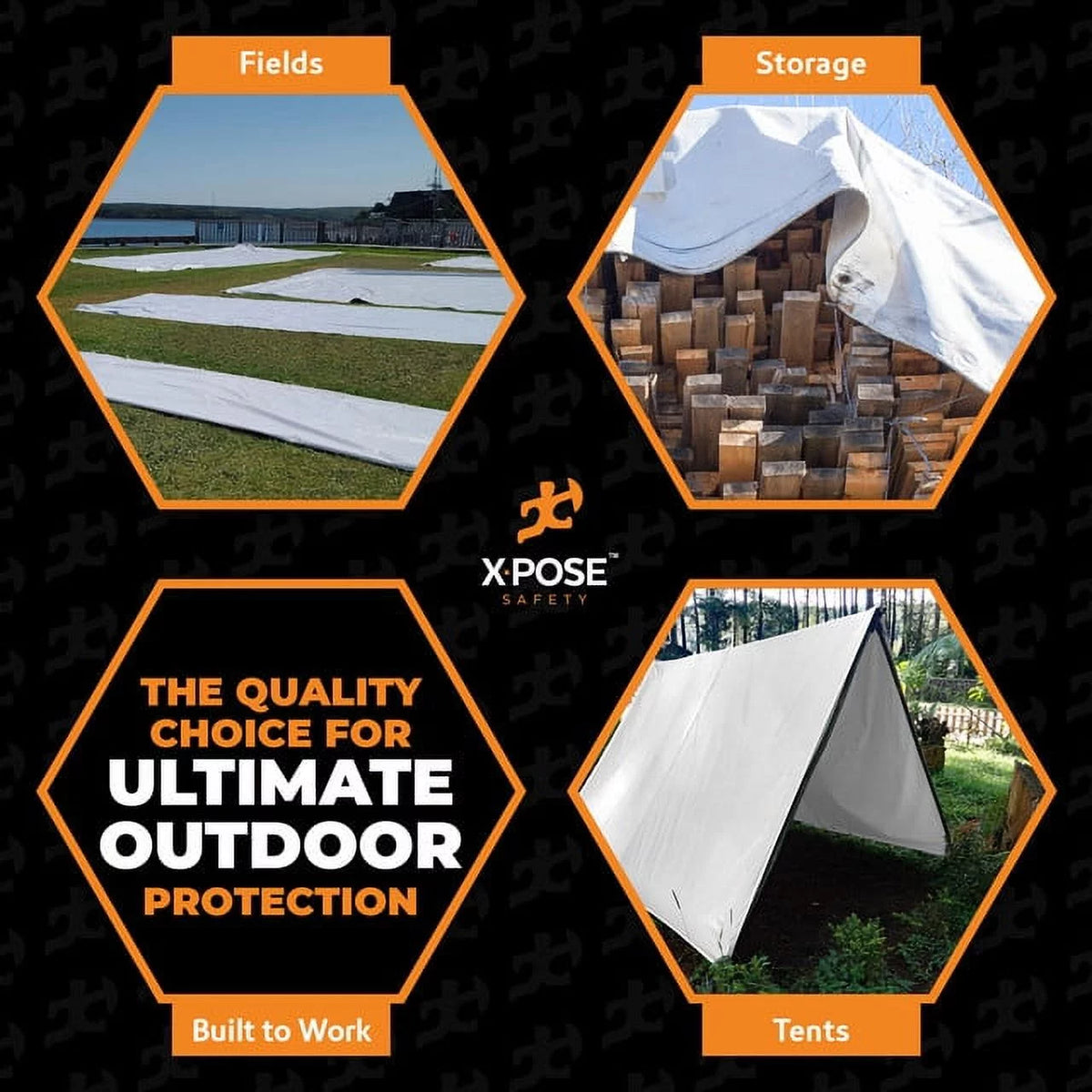 White Heavy Duty 10' x 20' Waterproof 12 Mil Poly Tarp B789443