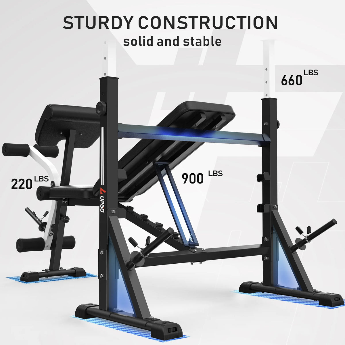 Standard Weight Bench with Preacher Curl Pad and Leg Developer K278897