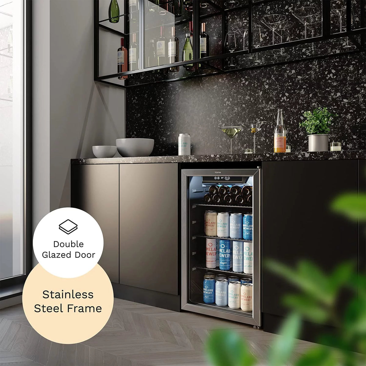 120 Can Mini Fridge with Glass Door D26733