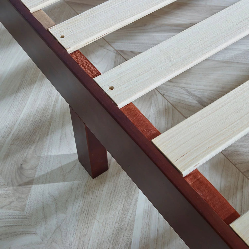 Full Size 12 Inch Solid Wood Platform Bed with Under Bed Storage A40887