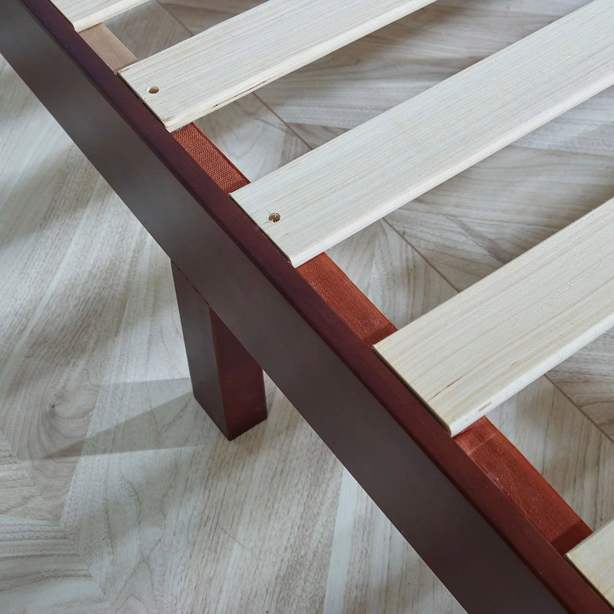 Full Size 12 Inch Solid Wood Platform Bed with Under Bed Storage A40887