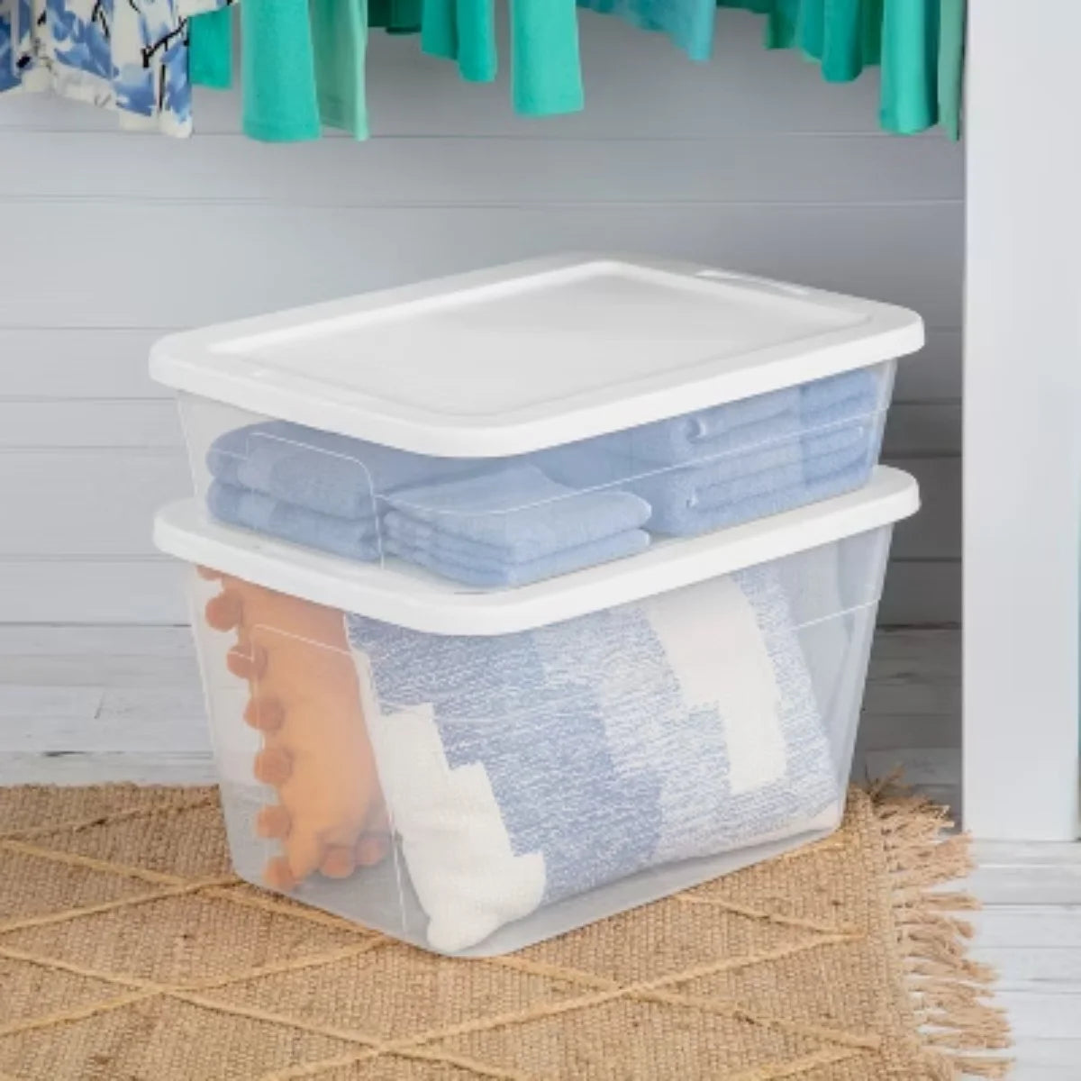 Clear 28 Quart Under Bed Storage Container with Lid J764