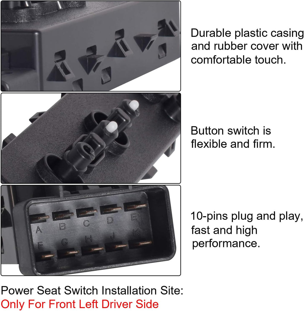 Power Seat Switch Left Driver Side Pack of 2 U7074