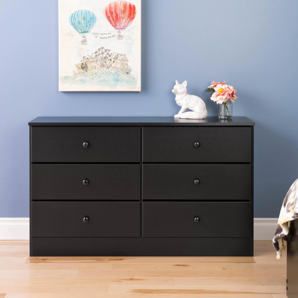 White 6 Drawer Wooden Dresser F4386
