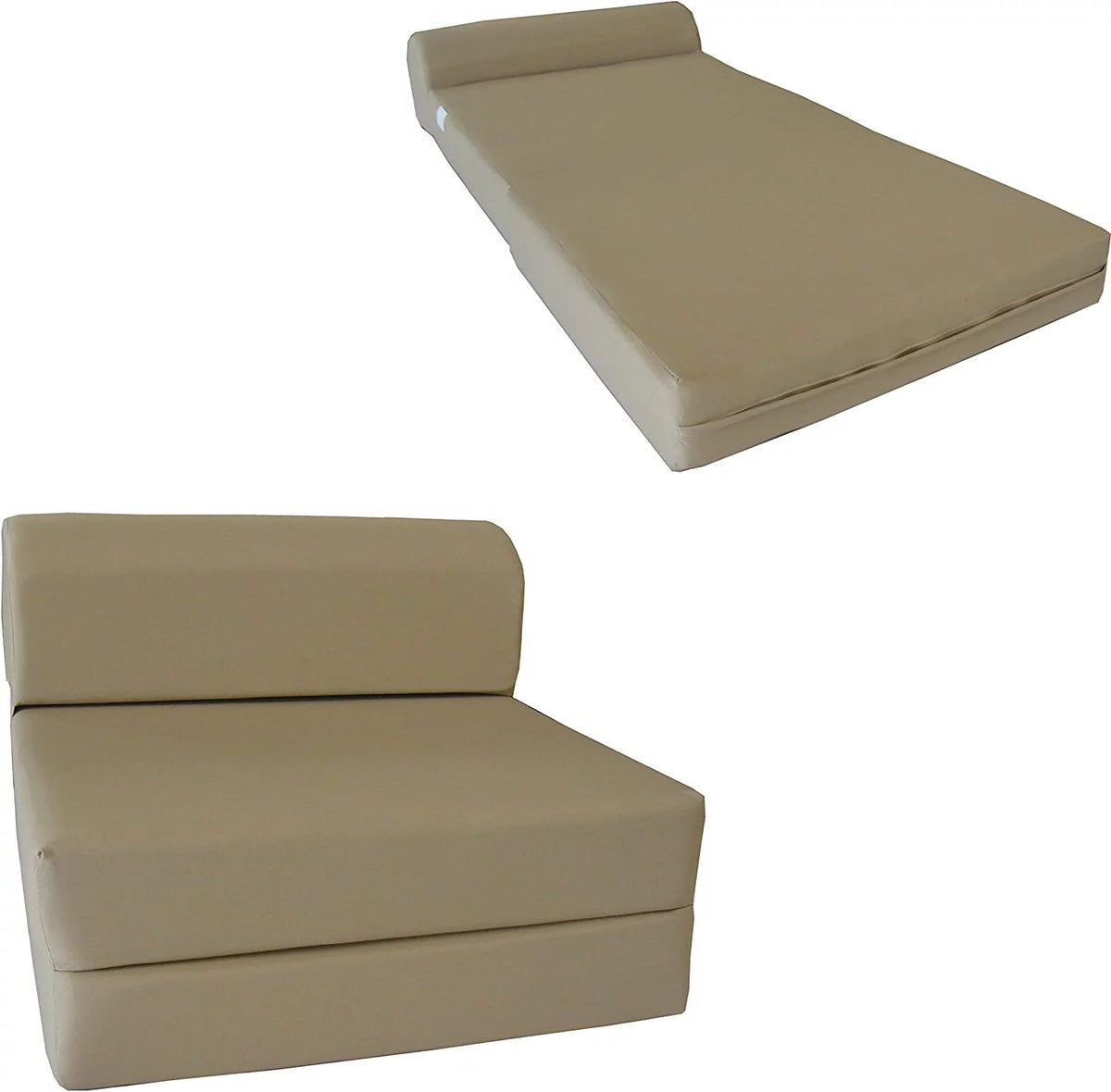 Folding Foam Bed 6" x 36" x 70" Tan A5686
