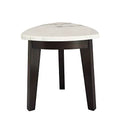 White Marble Top End Table with Black Base T90554