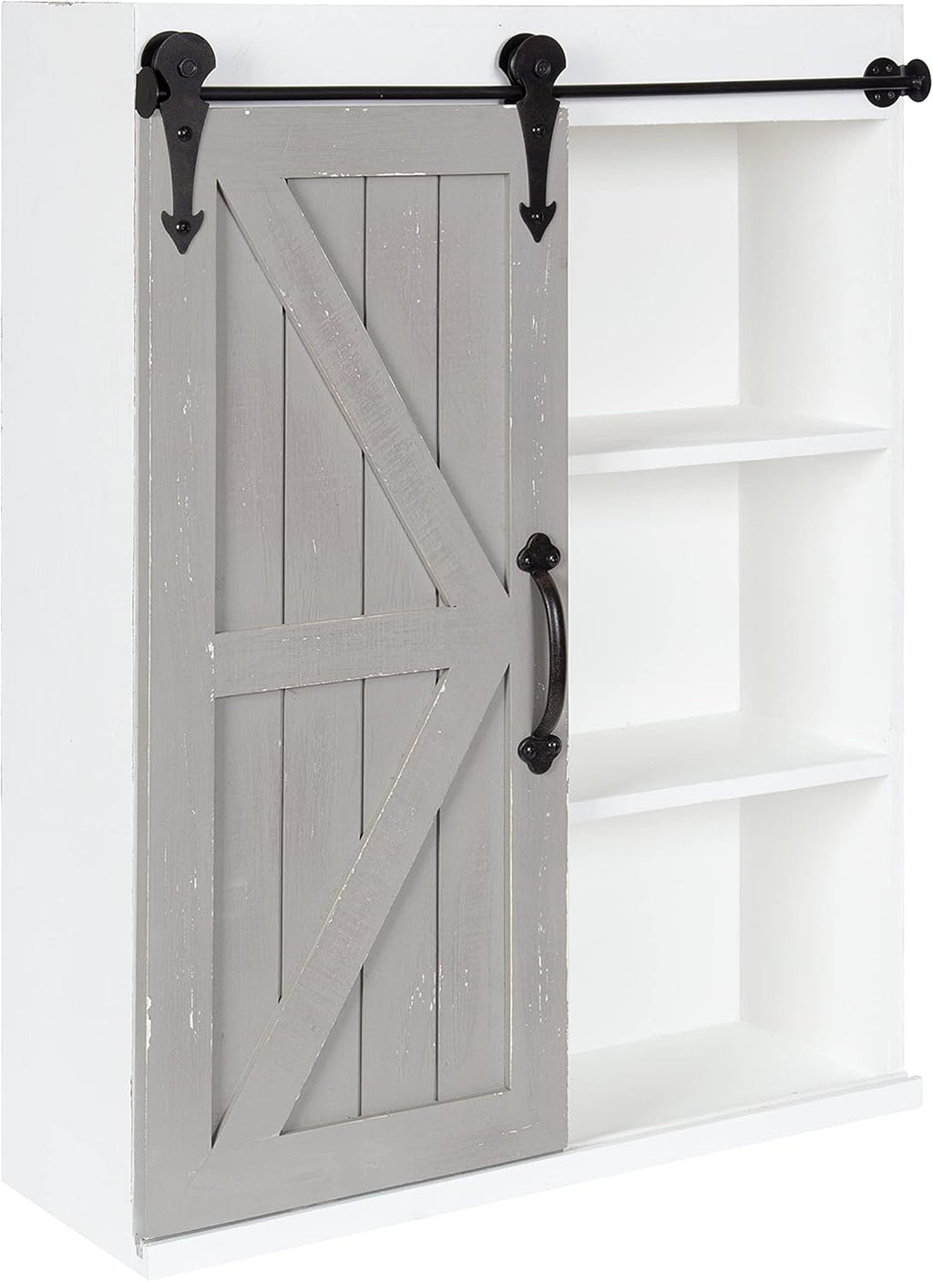 Wood Wall Storage Cabinet with Sliding Barn Door Z771681