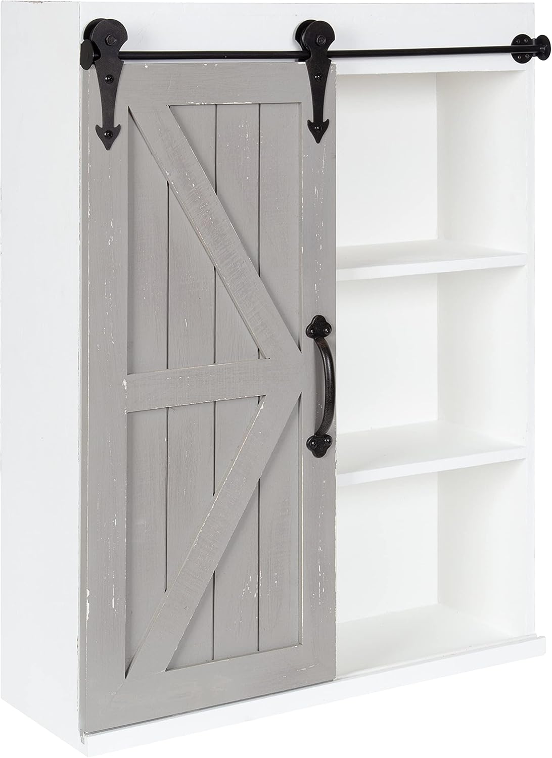 Wood Wall Storage Cabinet with Sliding Barn Door Z771681