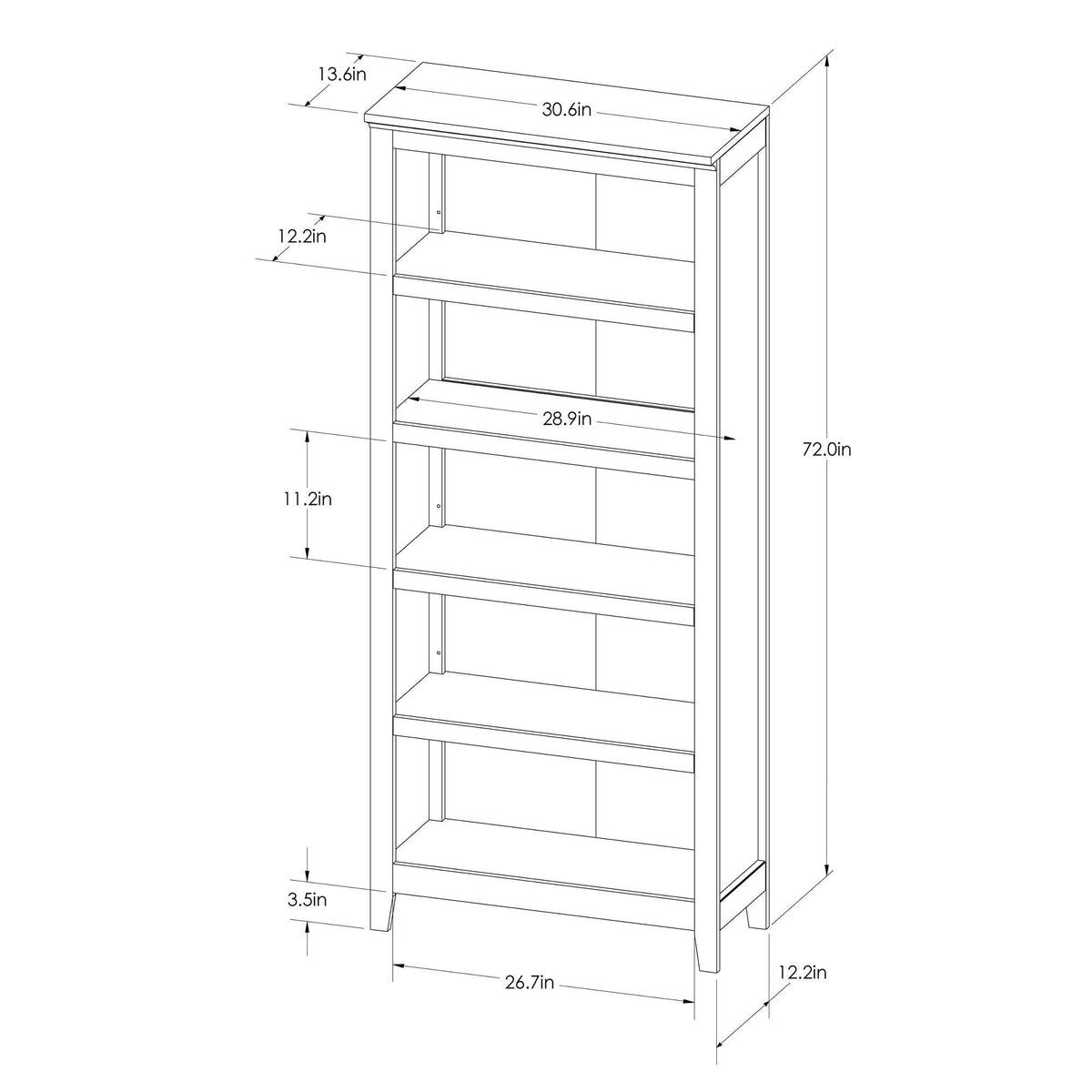 5-Shelf Bookcase O5389