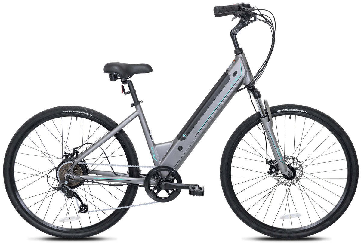 Gray 350W Step-Through Electric Bicycle C573