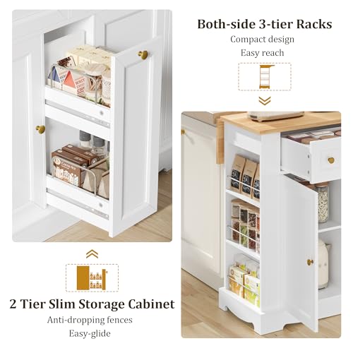 White Kitchen Island with Storage H38734