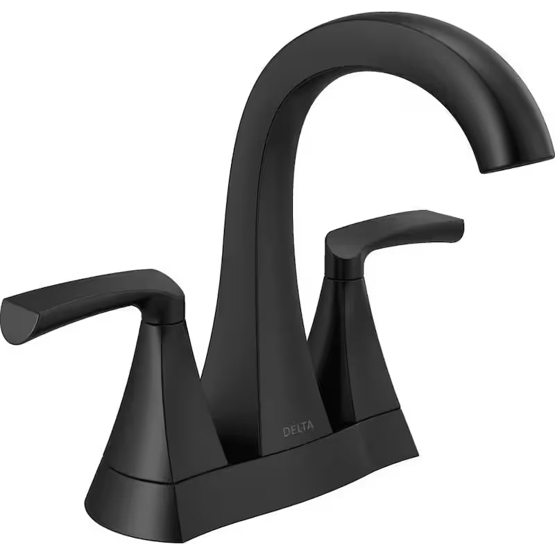 2-Handle Centerset Bathroom Faucet in Matte Black O971