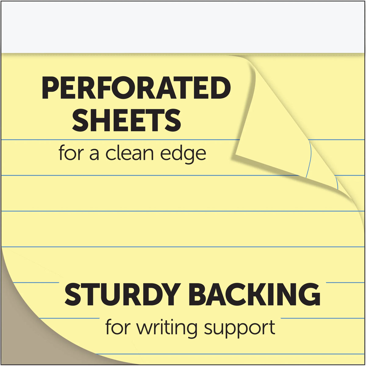 Perforated Writing Pads, 8 1/2in. x 14in., Legal Ruled, 50 Sheets, Canary, Pack Of 12 K773
