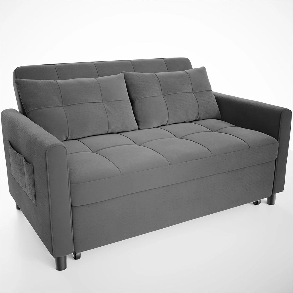 Dark Gray Convertible Sleeper Sofa Bed U6351