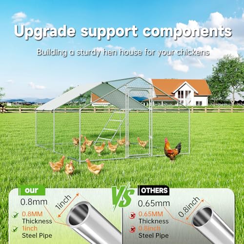 Large Metal Walk-in Chicken Coop with Cover M97798
