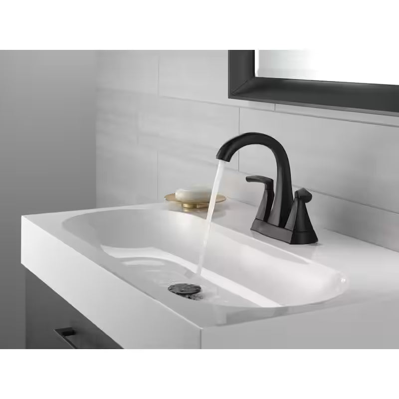 2-Handle Centerset Bathroom Faucet in Matte Black O971