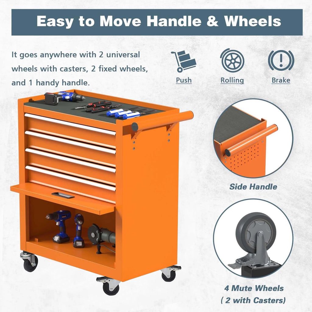 24-In Steel 4-Drawer Rolling Tool Chest H96454
