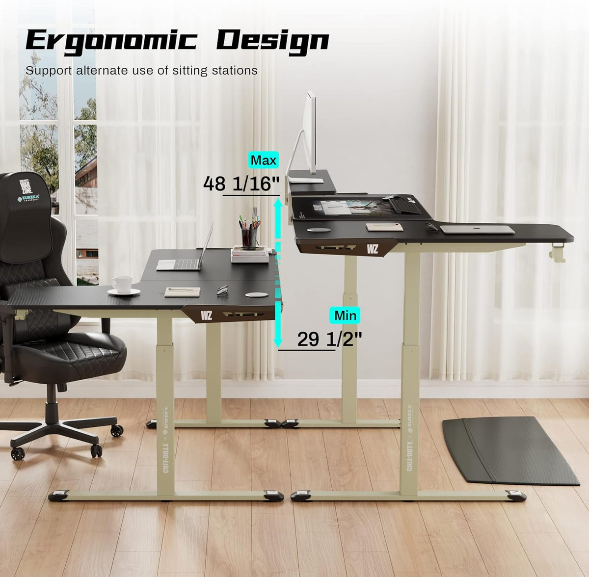 L-Shaped Electric Standing Desk K1382