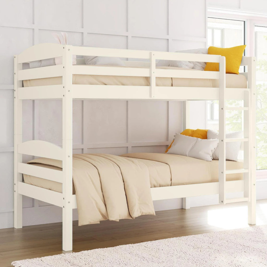 Solid Wood Twin-over-Twin Convertible Bunk Bed Y8559