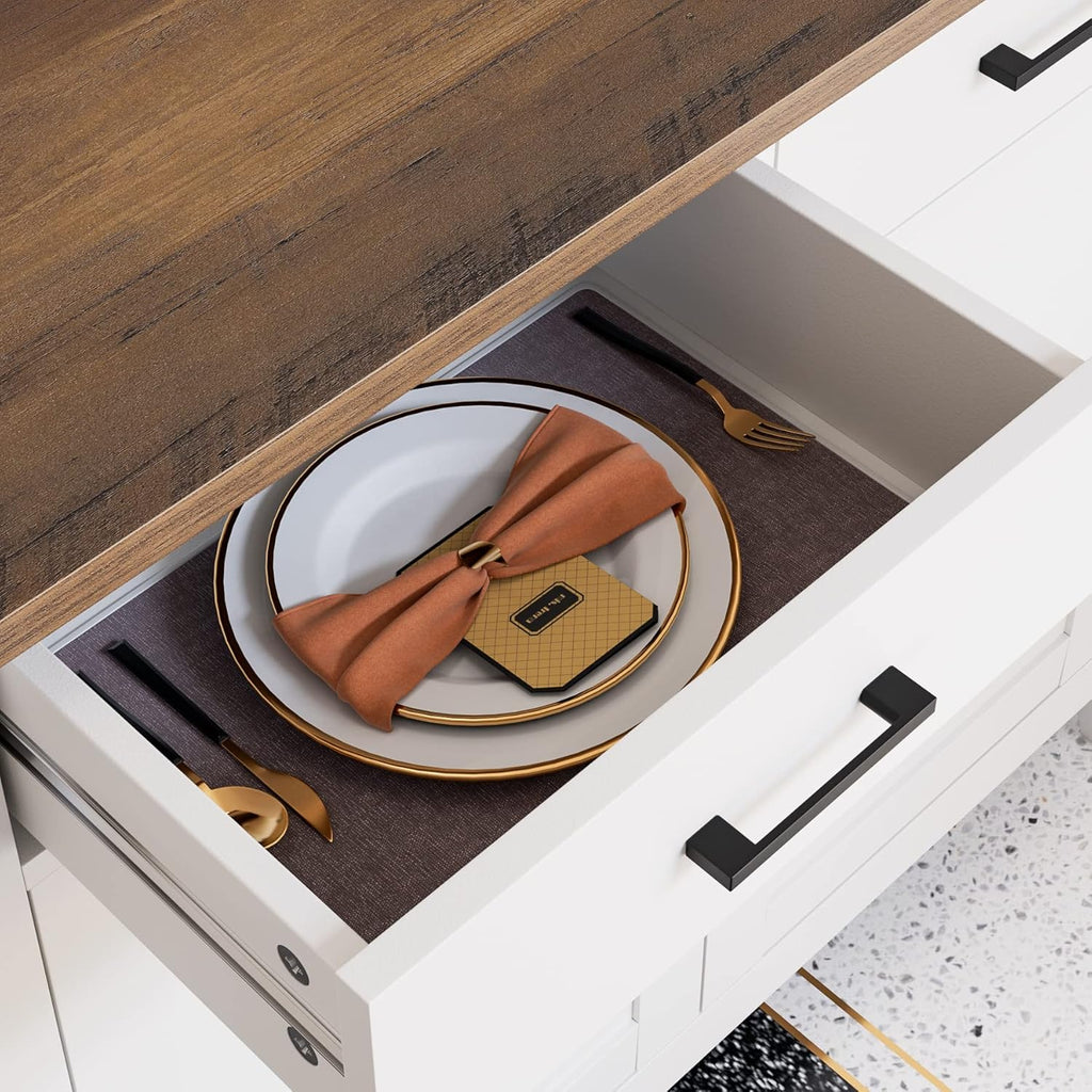 Ivory White Kitchen Storage Cabinet with Drawers and Doors G8503