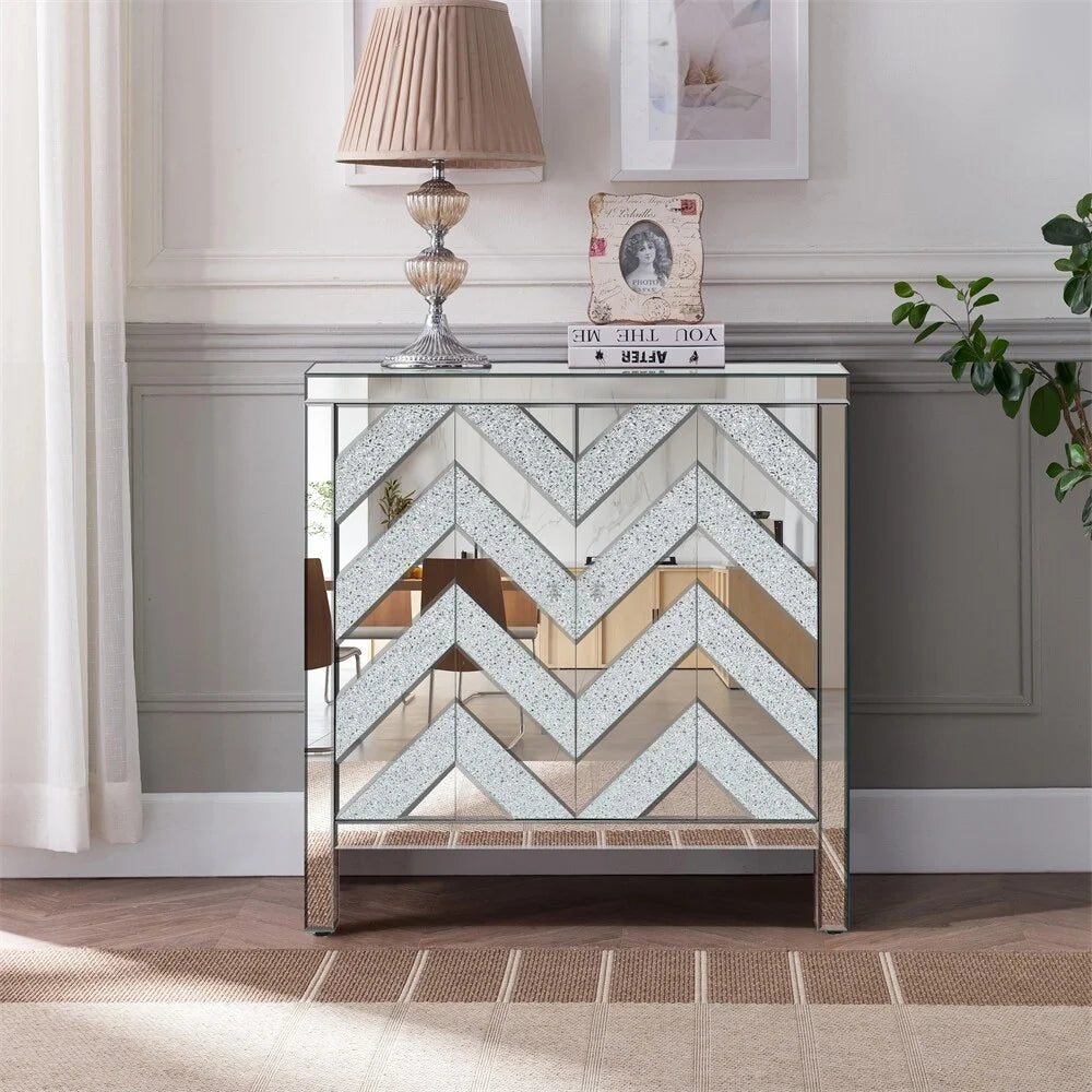 Storage Cabinet with Mirror Trim F10709