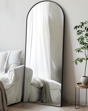 71"x28" Black Full Length Floor Mirror with Stand Y712