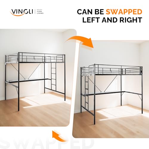 White Twin Loft Bed with Desk and Storage H77654