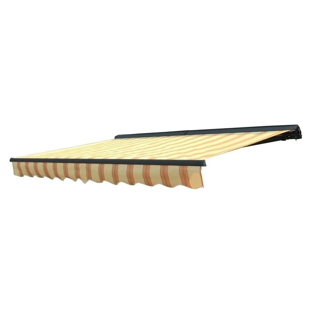 16x10 ft Multi-Striped Yellow Retractable Patio Awning Q3253
