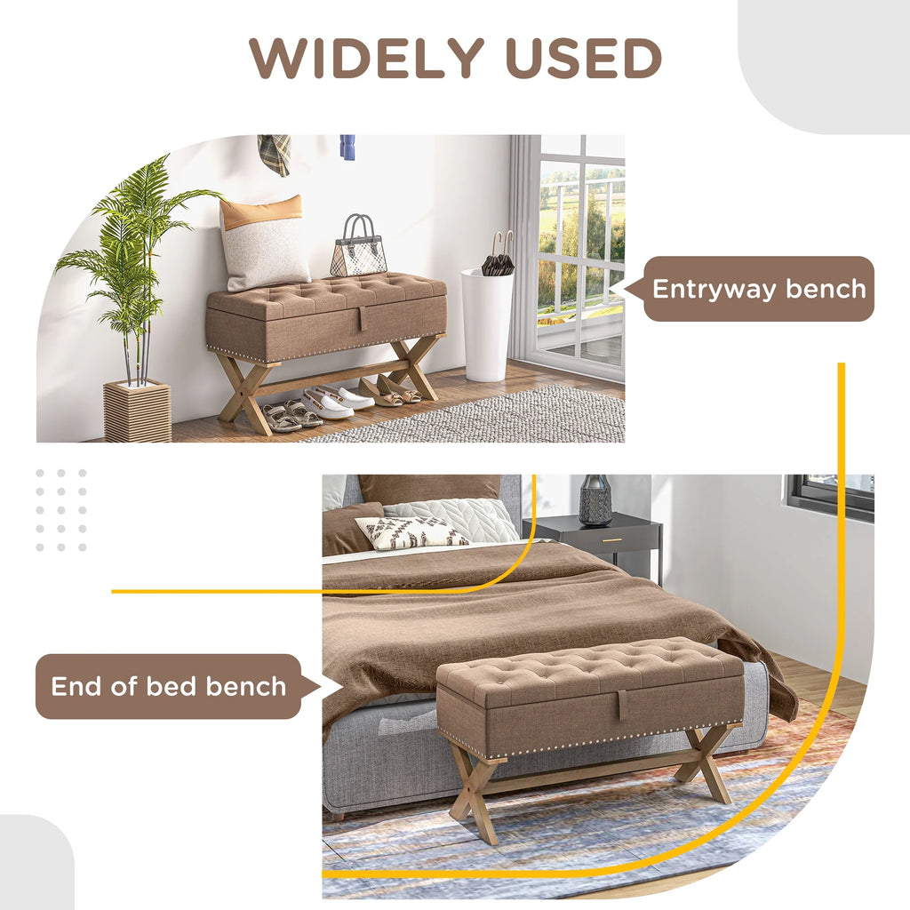 Upholstered Bench with Wood Legs Z17196