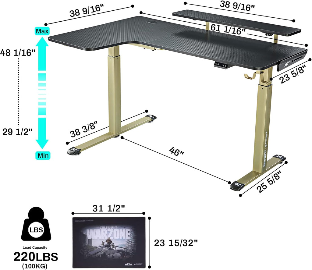 L-Shaped Electric Standing Desk K1382