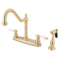 Polished Brass Kitchen Faucet with Sprayer M1166