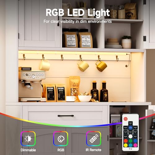 71" Pantry Cabinet with LED Light & Outlet L547006