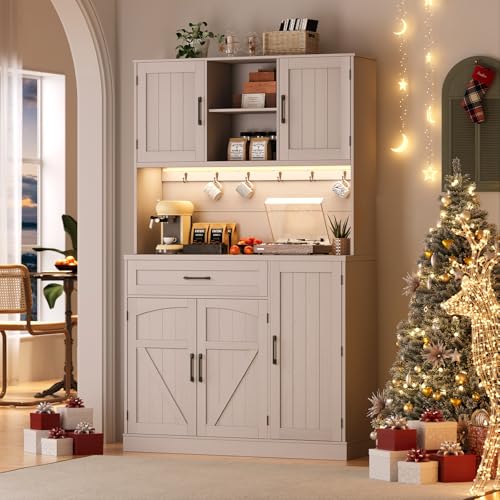 71" Pantry Cabinet with LED Light & Outlet L547006