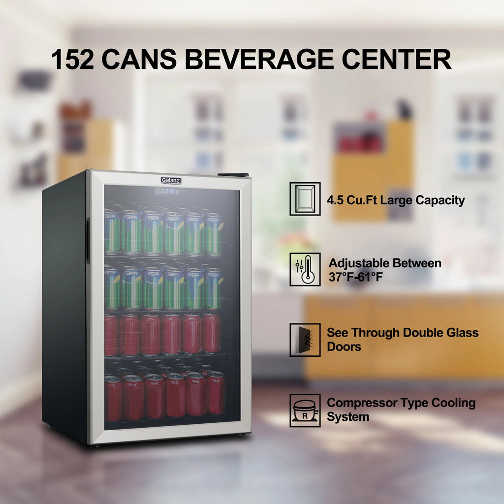 4.5 Cu ft 152 Can Stainless Steel Mini Fridge W9657