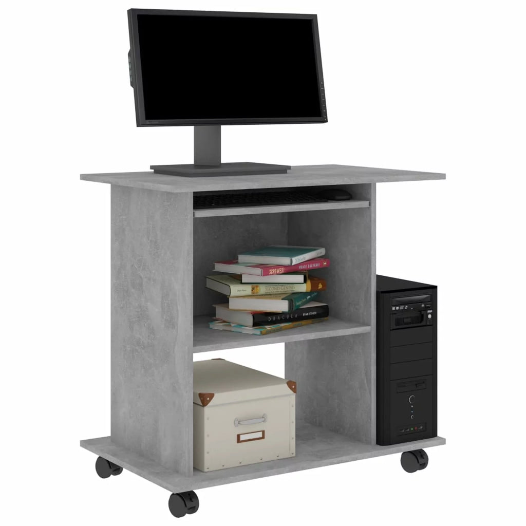 Wheeled Computer Desk with Keyboard Tray U305352