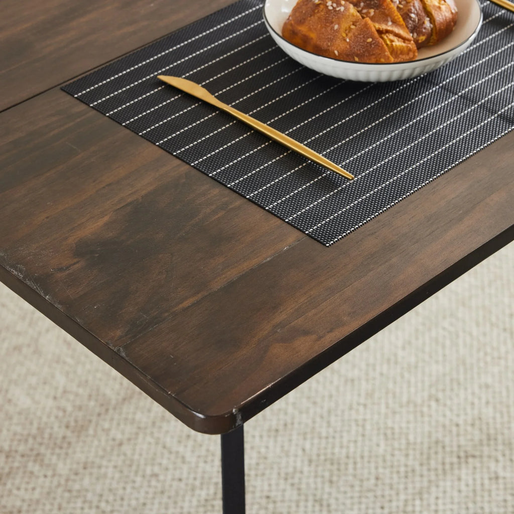 Black Faux Marble Dining Table Set for 6 S86837
