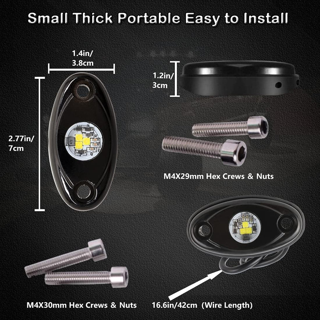 White LED Rock Lights 20PCS Waterproof L456