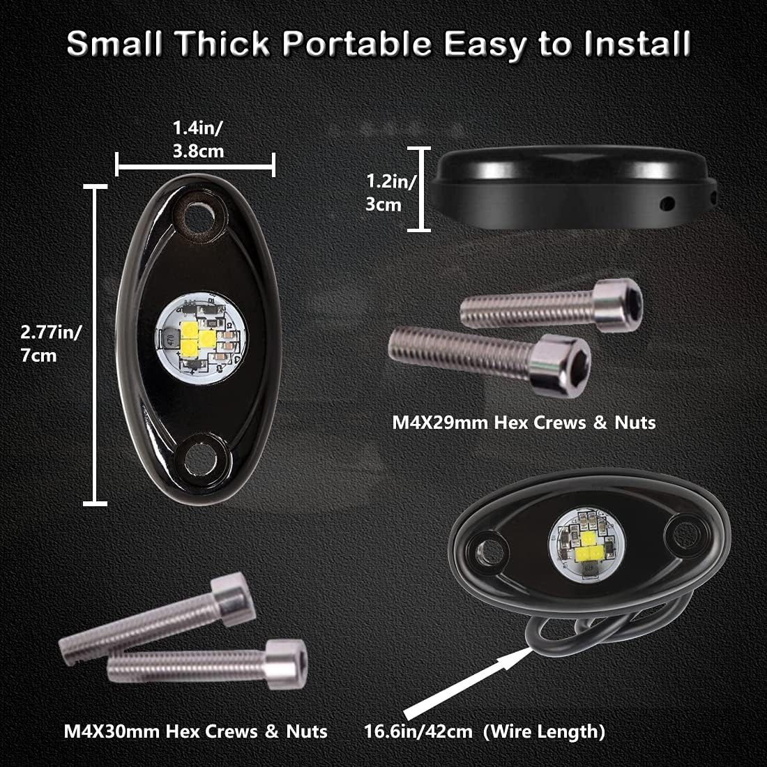 White LED Rock Lights 20PCS Waterproof L456