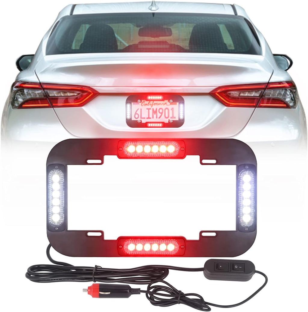 Amber and White 13.5 inch 24 LED Emergency Strobe Lights Pack of 2 T3318