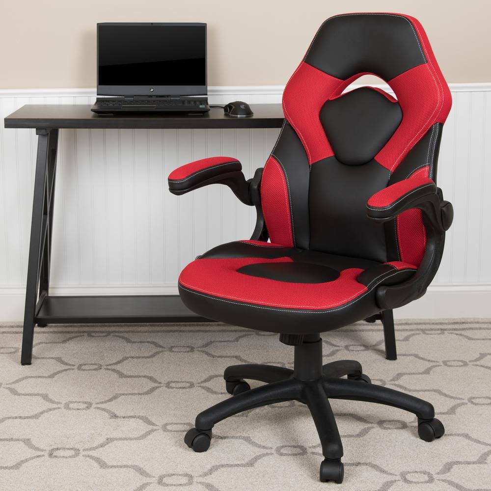 Red LeatherSoft Upholstery Racing Game Chair U316