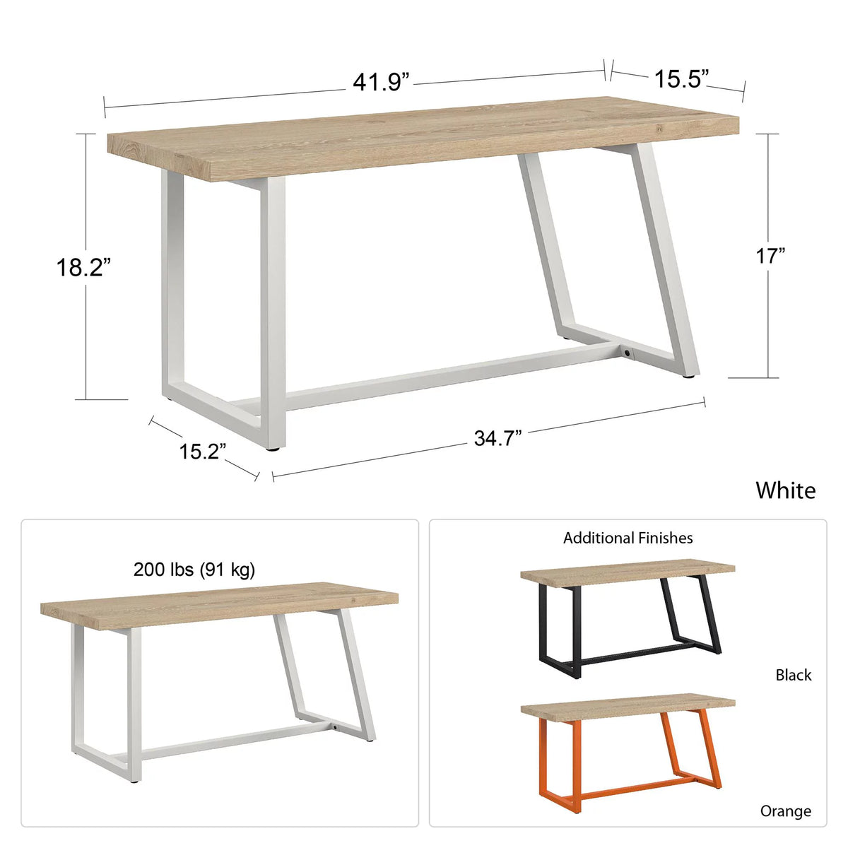White Entryway Bench J480218
