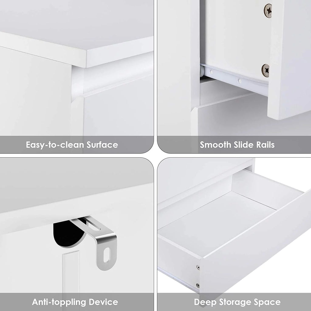 White 5 Drawer Wood Dresser R182