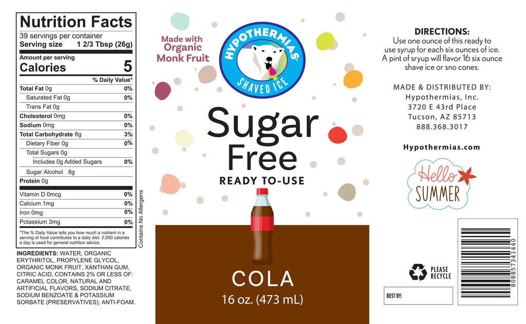 Sugar Free Snow Cone Syrups 3 Pints 16 fl. oz Each S918339