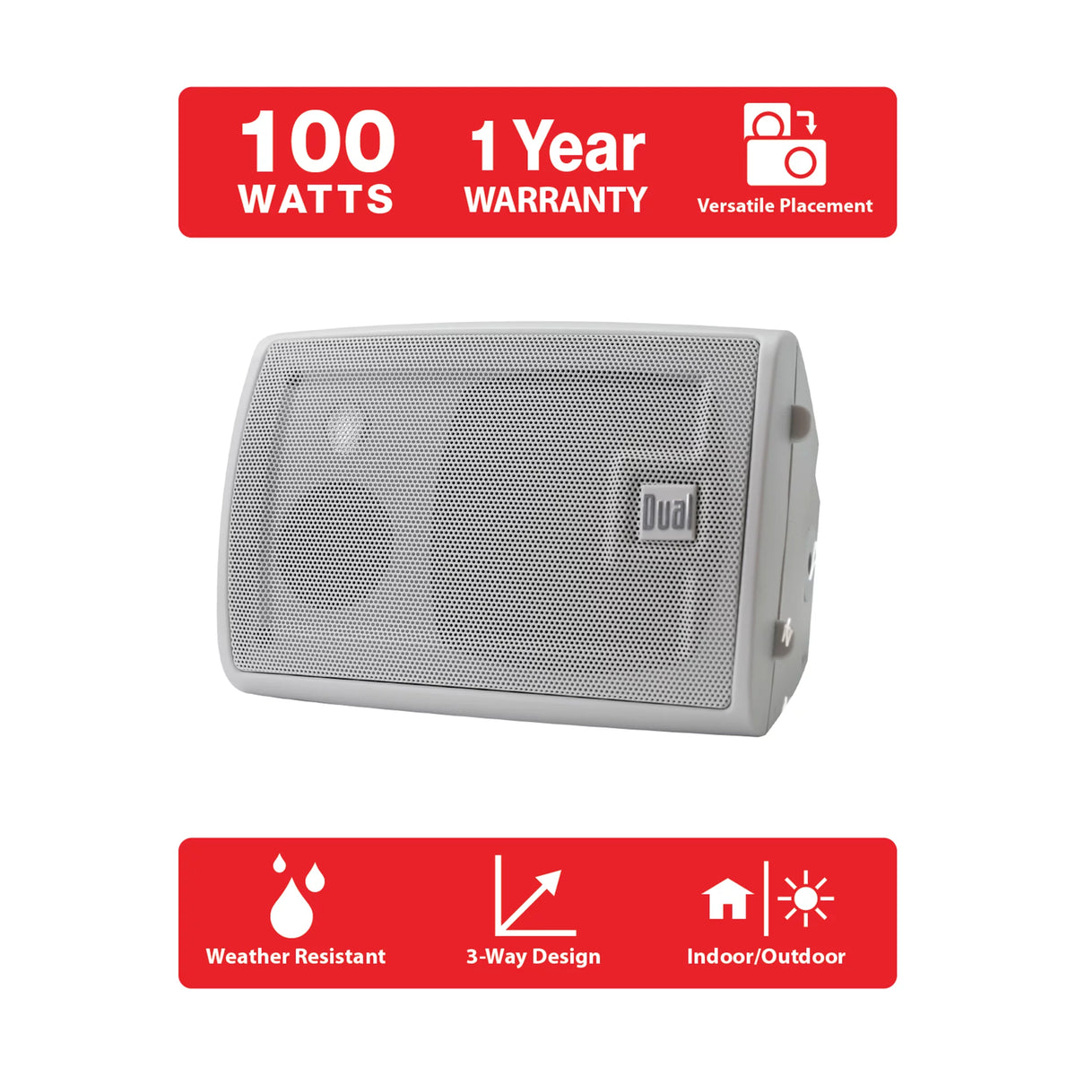 White 4 inch 3-Way Outdoor Speakers O761