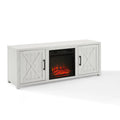White Wood TV Stand with Fireplace Z496632